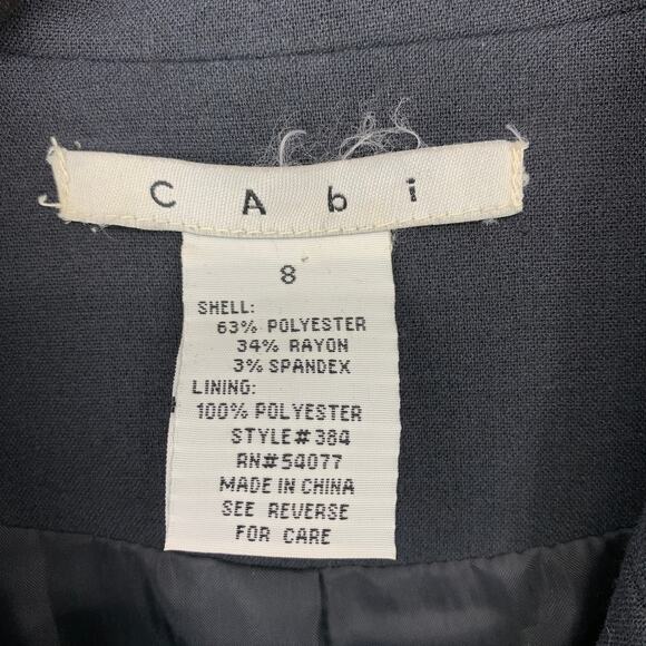 Cabi Carbon Suit Jacket Womens Size 8 Dark Gray Blue Longline Blazer - Picture 6 of 6
